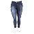 Calça Jeans Feminina Plus Size Rasgadinha Escura Cropped Darlook - Imagem 1