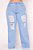 Calça Jeans Ane Plus Size Wide Leg Premium Cleicieli Azul - Imagem 3