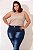 Calça Plus Size Jeans Feminina Escura Cheris - Imagem 3