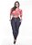 Calça Plus Size Jeans Feminina Escura Cintura Alta Thomix - Imagem 3