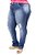 Calça Jeans Bokker Plus Size Reta Rasgada Azul - Imagem 3
