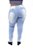 Calça Jeans Cheris Plus Size Skinny Rasgada Azul - Imagem 3