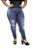 Calça Jeans Darlook Plus Size Skinny Rasgada Creusa Azul - Imagem 1