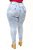 Calça Jeans Cambos Plus Size Skinny Rasgada Lana Azul - Imagem 1