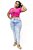 Calça Jeans Cambos Plus Size Skinny Rasgada Lana Azul - Imagem 2