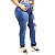 Calça Jeans Credencial Plus Size Skinny Rasgada Kawana Azul - Imagem 3