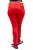 Calça Jeans Feminina Vermelha Duplo com Elastano Cós Alto - Imagem 3