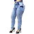 Calça Jeans Cheris Plus Size Skinny Manchada Wesliane Azul - Imagem 1