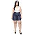 Shorts Feminino Cambos Plus Size Clochard Rosenildes Azul - Imagem 1