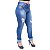 Calça Jeans Feminina W. Pink Skinny Rasgadinha Renia Azul - Imagem 1