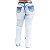 Calça Jeans Credencial Plus Size Flare Manchada Kayte Azul - Imagem 3