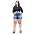 Shorts Jeans 23 Graus Plus Size Rasgadinho Shiori Azul - Imagem 3