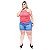 Shorts Jeans Feminino Cambos Plus Size Kathlenn Azul - Imagem 2