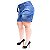 Shorts Jeans Feminino Brunfer Plus Size Clochard Isete Azul - Imagem 2