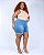 Shorts Meia Coxa Jeans Plus Size Leidneia - Imagem 3