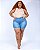 Shorts Meia Coxa Jeans Plus Size Leidneia - Imagem 4