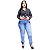 Calça Jeans Feminina Latitude Plus Size com Cinta Nara Azul - Imagem 3