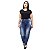 Calça Jeans Xtra Charmy Plus Size Cigarrete Djenani Azul - Imagem 1