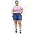 Shorts Jeans Feminino Unison Plus Size Djovana Azul - Imagem 1