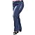 Calça Jeans Feminina Credencial Plus Size Flare Fabiany Azul - Imagem 3