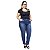 Calça Jeans Feminina Uvx Plus Size Cigarrete Sandrine Azul - Imagem 1