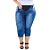 Calça Jeans Latitude Plus Size Cropped Deuseline Azul - Imagem 3