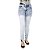 Calca Jeans Legging Feminina Cheris Modelo Corpete Marmorizada Cintura Alta - Imagem 1