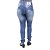 Calça Jeans Feminina Legging Credencial Azul Escura Manchada - Imagem 1