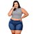 Shorts Jeans Leleh Plus Size Dagiele Azul - Imagem 4