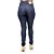 Calça Jeans Feminina S Planeta Hot Pant Escura com Cintura Alta - Imagem 1