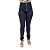 Calça Jeans Feminina Rackso Hot Pant Escura com Cintura Alta - Imagem 1