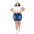 Saia Jeans Potencial Plus Size Wiana Azul - Imagem 1