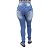 Calça Jeans Feminina Legging Meitrix Azul Manchada com Elástico - Imagem 2