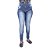 Calça Jeans Feminina Deerf Manchada Hot Pants Cintura Alta - Imagem 1