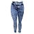 Calça Jeans Feminina Legging Cheris Azul Manchada Plus Size com Cintura Alta - Imagem 1