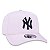 Boné New Era 9Forty New York Yankees A-Frame Rosa Snapback Aba Curva - Imagem 3