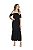Vestido longo manga curta saia uma maria ciganinha preto - Imagem 1