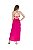 Vestido longo fenda lateral alça fina regulável rosa - Imagem 2