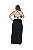 Vestido longo fenda lateral alça fina regulável preto - Imagem 2