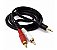 Cabo De Áudio Auxiliar P2 X 2 Rca 2m Som Estereo 1,5 metros - Imagem 1