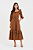 Vestido Marrom Midi Gode Com Babado - Imagem 1