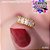 Piercing argolinha click dourada pedras brancas cristal - Imagem 1