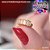 Piercing argolinha click dourada pedras brancas cristal - Imagem 5