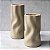 Dupla Vasos de Cerâmica Texturizada Ornamental - Cimento - Imagem 1