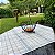 Toalha de Mesa Xadrez Cinza & Cru - 90cm x 90cm - Imagem 1