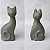 Dupla Gatos de Cerâmica - Cinza - Imagem 3