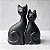 Dupla Gatos de Cerâmica - Pretos - Imagem 1