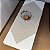 Toalha de Mesa 2m x 2m - Cru com Grid Azul Marinho - Imagem 1