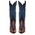 Bota Texana Feminina Couro Fóssil Café E Fóssil Azul  - Silverado Botas - Imagem 3