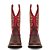 Bota Texana Country Feminino Couro Fossil e Vermelho - Silverado Botas - Imagem 2